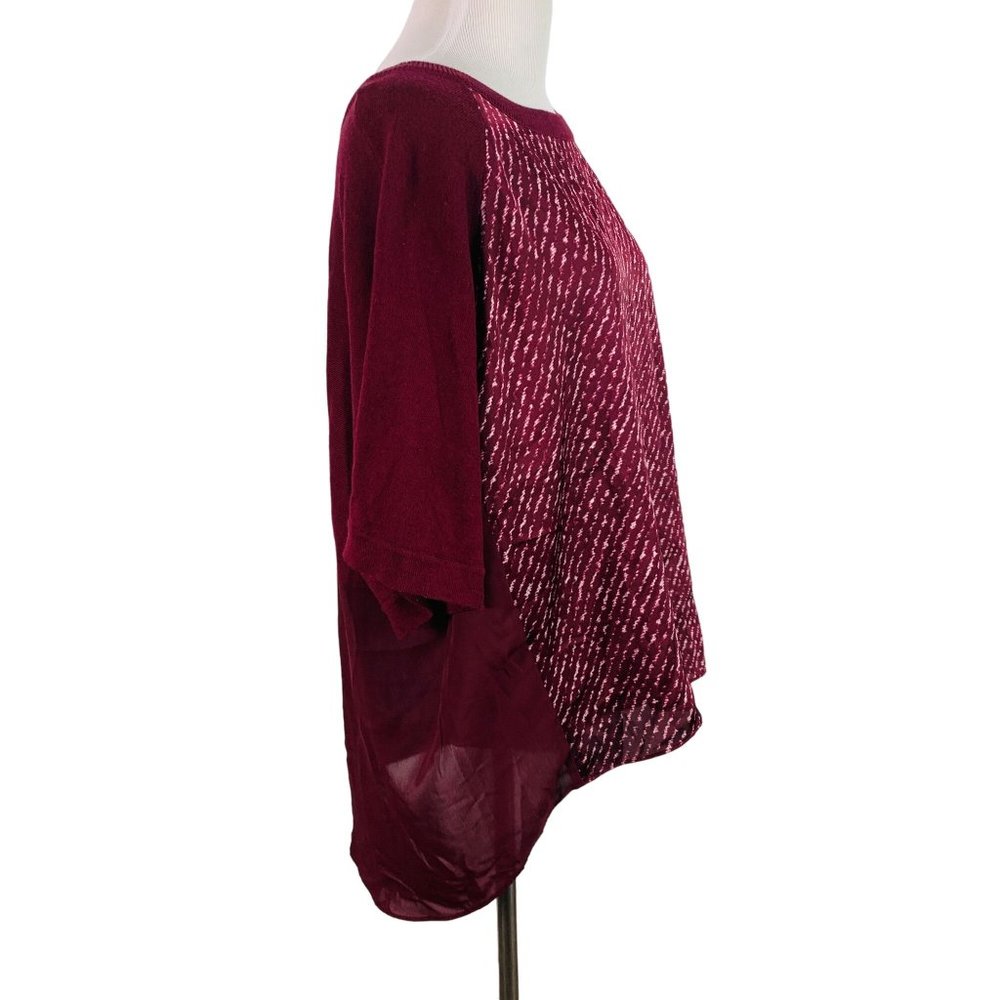 MICHAEL KORS MK Women's Size Small Burgundy Crew Neck Light Weight Sweater - Picture 4 of 9